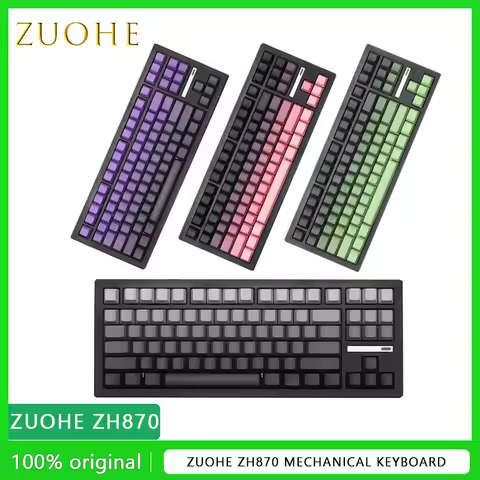 Zuohe ZH870 Mechanical Keyboard Bluetooth Wireless RGB PBT Keycap Hot Swap 3 mode office Customized 