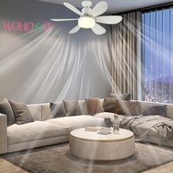 2 In 1 Ceiling Fans with LED Lights 6 Blades 3 Gear Adjustable for Garage Office [wohoyo.sg]