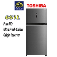 TOSHIBA 661L 2 Doors Inverter Fridge GR-RT835WE-PMY (58) Refrigerator