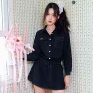 FLAT2112 FF1102 : MAD UNICORN MINI DRESS เดรสสั้น เดรสแขนยาว ชุดผู้หญิง แฟชั่นผู้หญิง