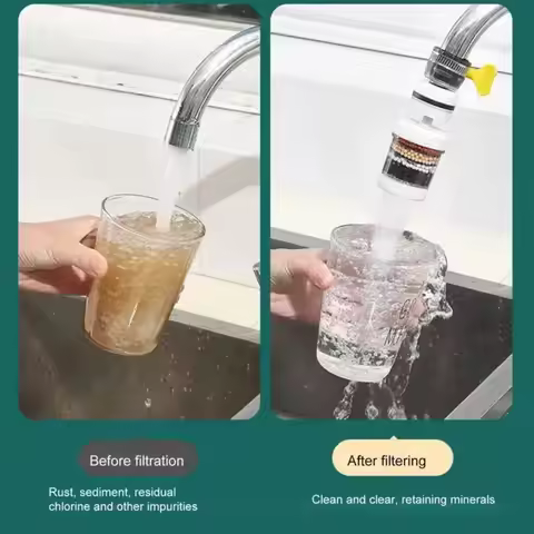 5Pcs 6-Layer Filter Faucet Filter Universal Detachable Filter Water Purifier Shower Head Splash-proo