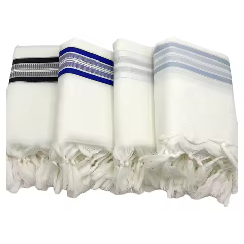 Kosher Wool Jewish Prayer Shawl Men Gadol Tallit 51X70/55X74 Inch