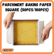 Parchment Baking Paper Square 50pcs/100pcs Cake Liner Oven Bake Non-Stick Grease Proof Kertas Loyang