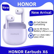 Honor Earbuds X6 TWS Earphone Bluetooth 5.3 Call Noise Cancelling True Wireless Headphone 40 Hour Battery Life