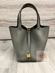 香港店單 Hermes Picotin 22 - OL Gris Meyer GHW 積雨雲灰金扣