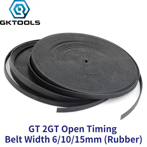 GKTOOLS 2MGT 2M 2GT Open Synchronous Timing belt width 6/9/10/15mm Rubber Samll Backlash GT2 2GT-6/2