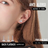 (L23) F136L TITANIUM STEEL BARBEL PIERCING EARRINGS | HELIX LOBE UPPERLOBE FLAT CONCH