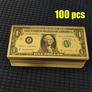 ธนบัตรทอง24K 20/50/100ชิ้นธนบัตรกระดาษสีทอง USD แบบ100แบงค์ดอลล่าร์ธนบัตรทองสำหรับการตกแต่งบ้านสะสม