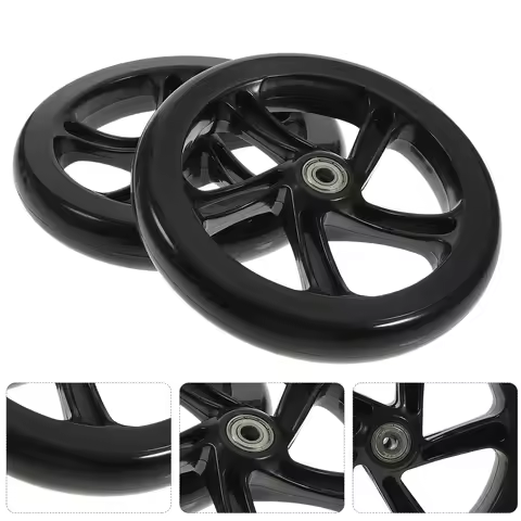 2pcs Scooter Wheels 180mm Replacement Wheels PU Highly Elastic Wheels with Bearing Kids Scooter Repa