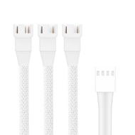 PANO-MOUNTS 2 Pack 1 to 3 Ways 4Pin PWM Fan Splitter Cable White Fan Power Extension Cable 4Pin Fema