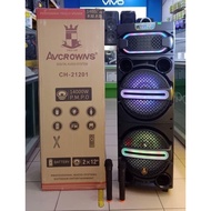 Avcrowns Karaoke CH-21201 12inchx2 Wireless Bluetooth Speaker / Rechargeabe / P.M.P.O 16000W / 2 Wireless Microphone