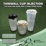 Thinwall Cup Injection Oval 380ml 12oz & 500ml 16oz / 700ml 24oz Datar / PP Cup Injection Reusable T