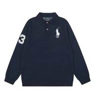 Ralph Lauren 秋冬大馬刺繡 Logo 針織翻領毛衣外套