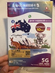 澳洲雙網絡10日無限數據卡 （5G sim卡）