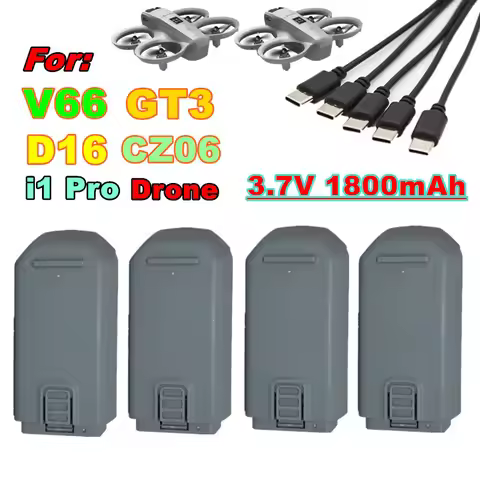 GT3 RC Drone ﻿Original Battery 3.7V 1800mAh For V66 Mini Drone Parts V66 CZ06 D16 Quadcopter Battery