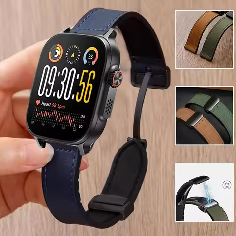 22mm Leather Silicone Strap For Realme Watch 5 Magnetic Band For Realme Watch S2/Realme 3 3 Pro S SP
