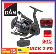 Max Drag 8kg-15kg DAM Quick 2 FD 5+1BB Versatile Spinning Fishing Reel Freshwater Inshore Mesin Panc