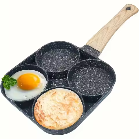 4 Egg Frying Pan, Pancake Omelette Pan,Cooker Pans 4-Cups Non-stick Cookware Divided Egg Cooker,Burg