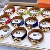 Jewelry Double Leather H Bracelet Genuine Leather H Round Buckle Bracelet Bracelet (Cross Pattern-Pl