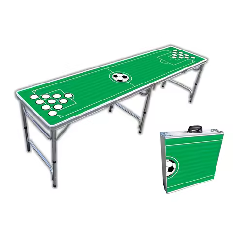 8 Feet Beer Pong Table with Cup Holes Folding Game Table