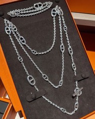 全新超缺貨✨愛馬仕160cm豬鼻子項鍊銀飾頸鏈Hermes Necklace萬用包鍊
