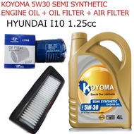 HYUNDAI i10 1.25 AIR FILTER + OIL FILTER + KOYOMA 5W30 SEMI SYNTHETIC ENGINE OIL