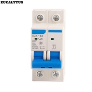 EUCALYTUSS 2P Circuit Breaker, 2P 400V AC 25A/40A/50A/63A Circuit Breaker, Durable DZ47-63 Air Circu