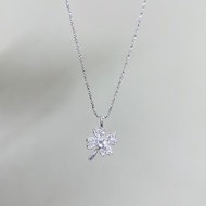 Women's 4-leaf clover necklace, standard silver