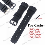 16mm Black PU Silicone Watchband for Caiso G-shock DW-9052/9051/9050/004C Replacement Watch Strap Ru