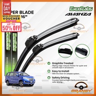 Toyota Avanza 2006 to 2021 EXCELLABS Banana Type Rubber Wiper Blade Front Only (20 / 16)