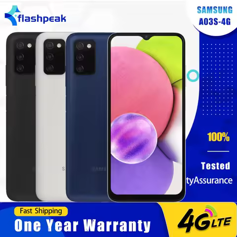 Original Samsung Galaxy A03s A037U 4G LTE Mobile Phone 6.5'' 3GB RAM 32GB ROM WiFi 13MP+2MP*2+5MP Oc