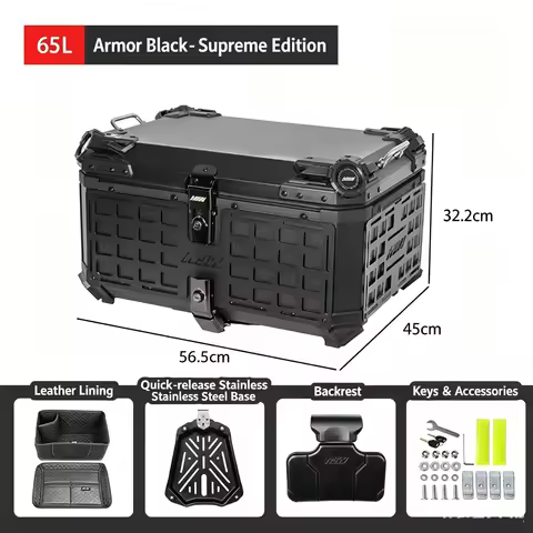 65L Motorcycle Rear Top Box Motorbike Tail Trunk Quad Lock Accesorios Moto Large Capacity Storage Ca
