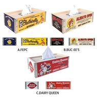 Japan Imported FEPC/BUC-EE'S/DAIRY QUEEN Retro Wooden Face Paper Box Toilet Storage