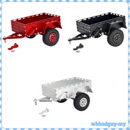Rushawk Aluminum Alloy RC Trailer, Simulation, Professional Travel Spare, with Tires, Metal Trailer 
