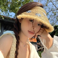 【Ready Stock-Original】Elegant Handmade Straw Empty Straw Sun Hats for Female Summer Sunshade Seaside