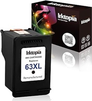 Inktopia Remanufactured for HP 63XL Ink Cartridges 1 Black, High Yield and Ink Level Display Used in HP Officejet 3830 3831 4650 for HP Envy 4512 4516 4520 Deskjet 1112 2130 3630 3633 3634 Printer