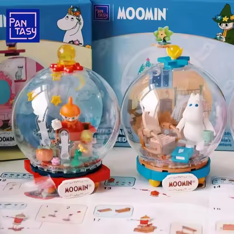 Pantasy Building Blocks Moomin Roaming Series Anime Ornaments Puzzle Toys Splicing Crystal Balls Des