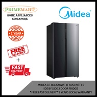 MIDEA MRM640S 610L NETT SIDE BY SIDE 2 DOOR FRIDGE* FREE FAST DELIVERY * 2 YEARS LOCAL WARRANTY