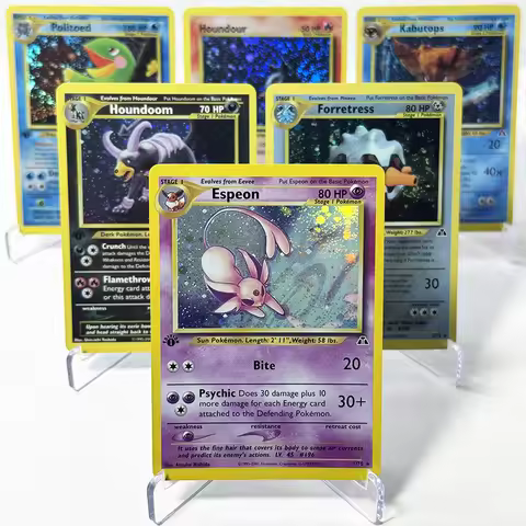 PKM 1st Neo Discovery N2 PTCG Foil Proxy Game Cards Espeon Wobbuffet Umbreon Tyranitar Houndoom Forr