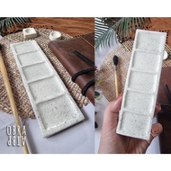 COD ✓☎5 Flat wells- Watercolor  Gouache Handmade Ceramic Painting Palette