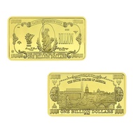 1 Billion Dolar Logam Peringatan Emas Dolar As Koin Souvenir Emas Patung Liberty Gold Bar Replika
