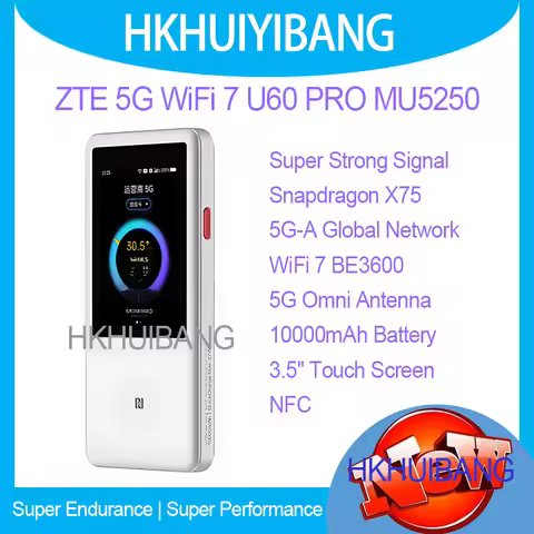 New ZTE U60 Pro MU5250 5G Pocket WiFi Router 5G-A Qualcomm SDX75 WiFi 7 BE3600 Mobiel Hotspot Unlock