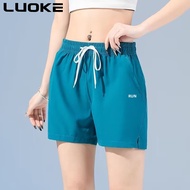 Luoke กางเกงกีฬาขาสั้นใส่สบายสำหรับผู้หญิง,กางเกงขาสั้นสามส่วนมีกระเป๋าสำหรับวิ่งและฟิตเนสกางเกงกีฬา
