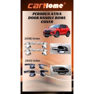 [FAST DELIVERY] Perodua Ativa CARBON CHROME Door Handle Bowl Cover Door Protector Perodua Ativa Acce