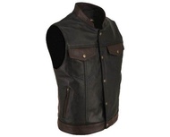 Rompi motor semi kulit vest leather jacket