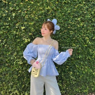 (PB.HAVANA) Áo kiểu nữ MIYEON trễ vai phối nhún ulzzang #556 AO449