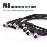 M8 Waterproof Connector Line Industrial Grade 3 4 5 6 8 Pin Sensor Aviation Plug Wire M8 Shielded Ma