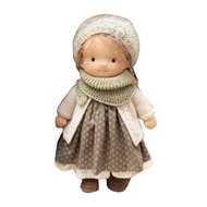Handmade Waldorf Doll Stylish Clothes Expression Knitted Dolls with Soft Hair Vintage Crocheted Doll