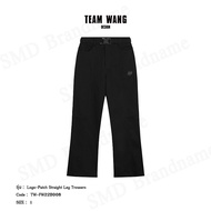 TEAM WANG กางเกงยีนส์ขาวยาว รุ่น Logo-Patch Straight Leg Trousers Code: TW-FW22B008
