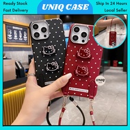 HONOR X5b X6 X6b X7b X7c X8 X8b X9b X9c 90 200 Smart Lite 4G 5G polka dot kitty strap leather phone 
